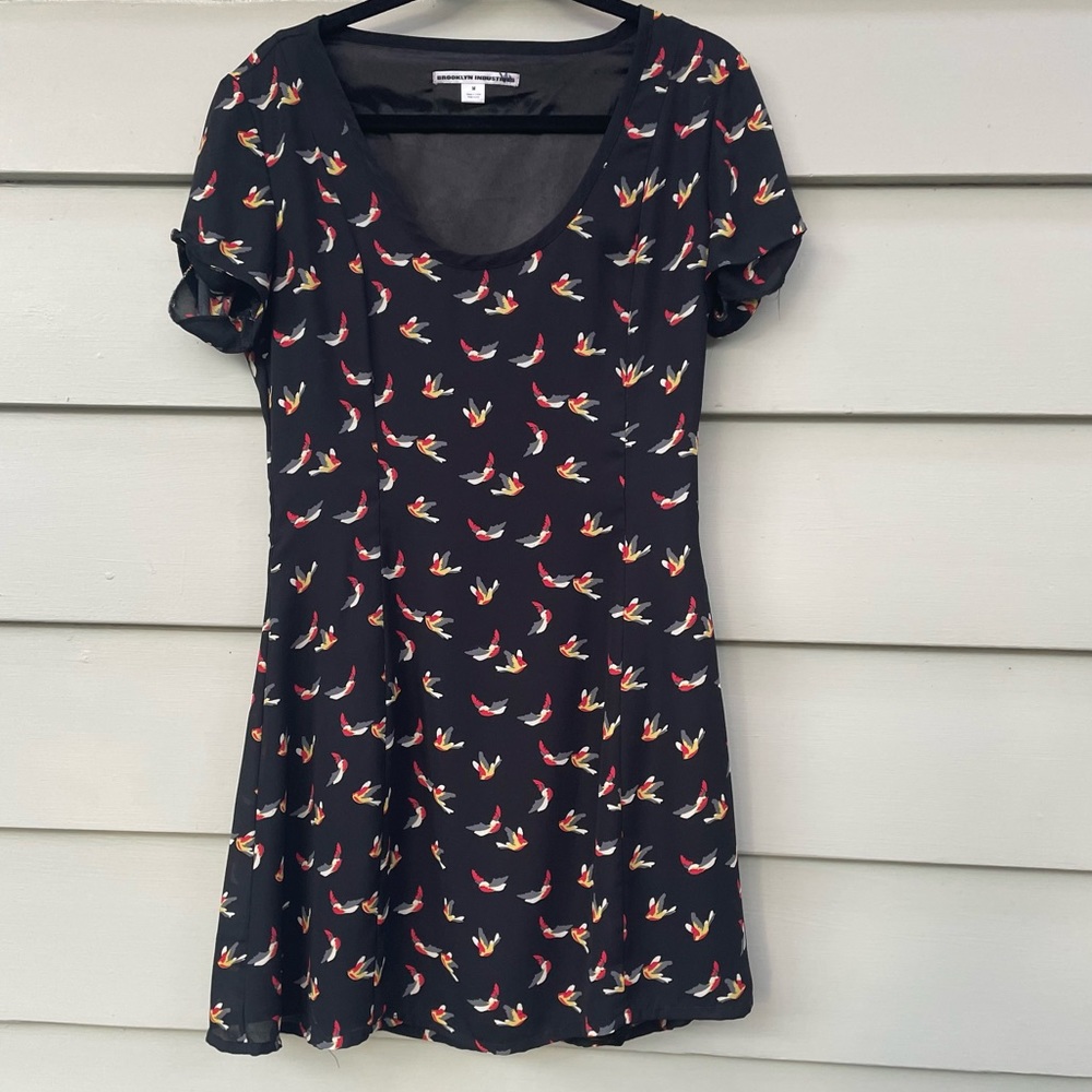 Brooklyn Industries Bird Print Mini Dress Medium - Picture 5 of 10